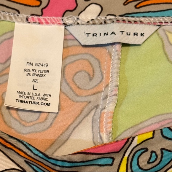 Trina Turk Vibrant Swirl Design Swim Cover Up / Dress - Picture 2 of 13